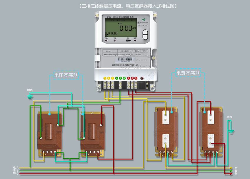 電流互感器、電壓互感器接線圖