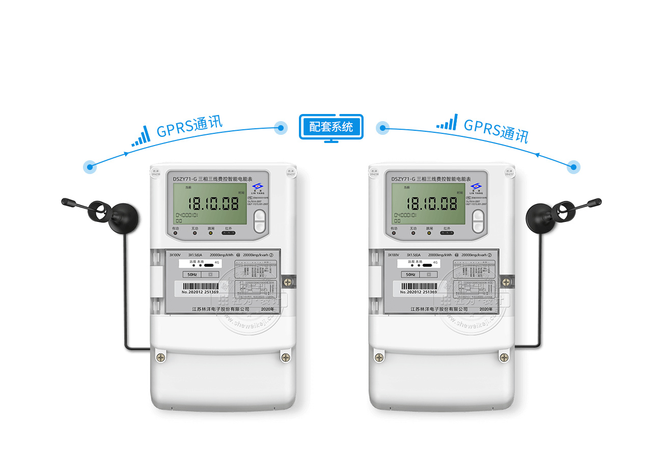 電表內置GPRS無線模塊，無需額外配置采集設備